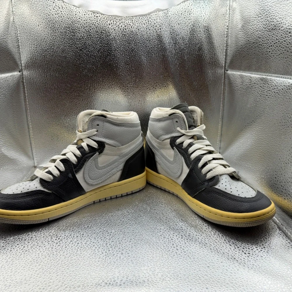 Size 6 Jordan 1 Retro High OG Craft Ivory Mens Grey Black Excellent FB9891-001